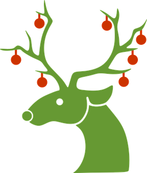Christmas Reindeer Silhouettewith Ornaments PNG