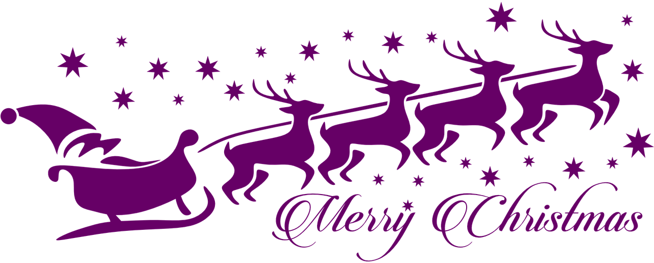 Christmas Reindeer Sleigh Silhouette PNG