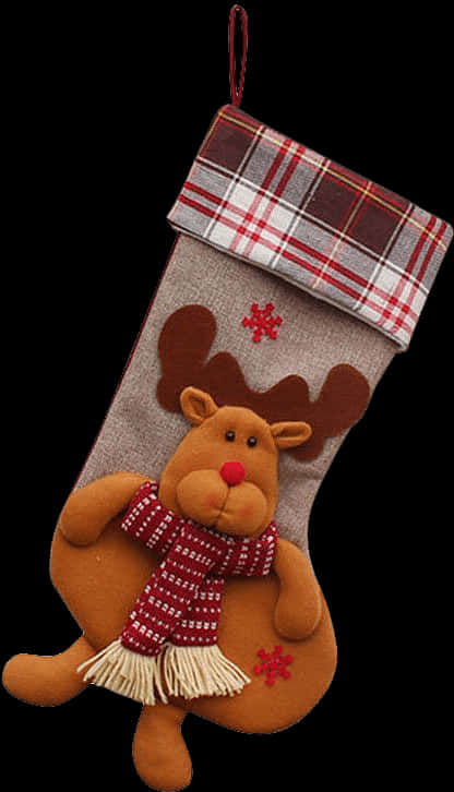 Christmas Reindeer Stocking Decoration PNG