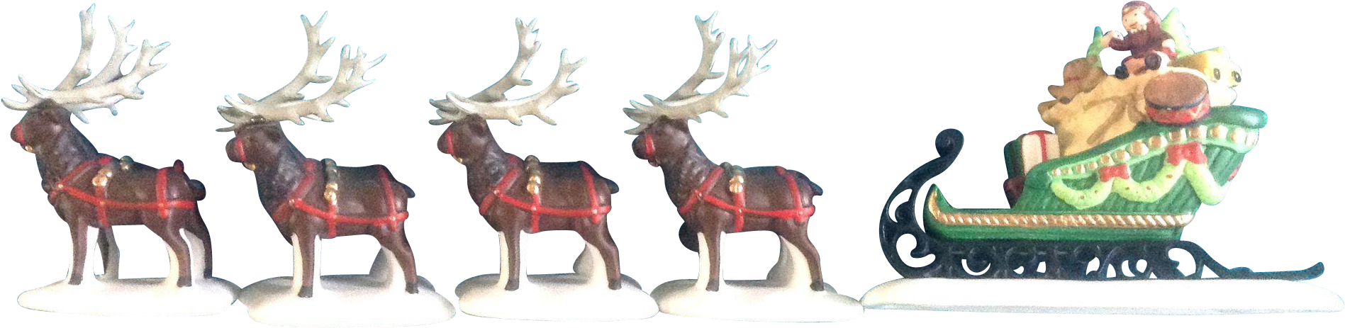 Christmas Reindeerand Sleigh Decoration PNG