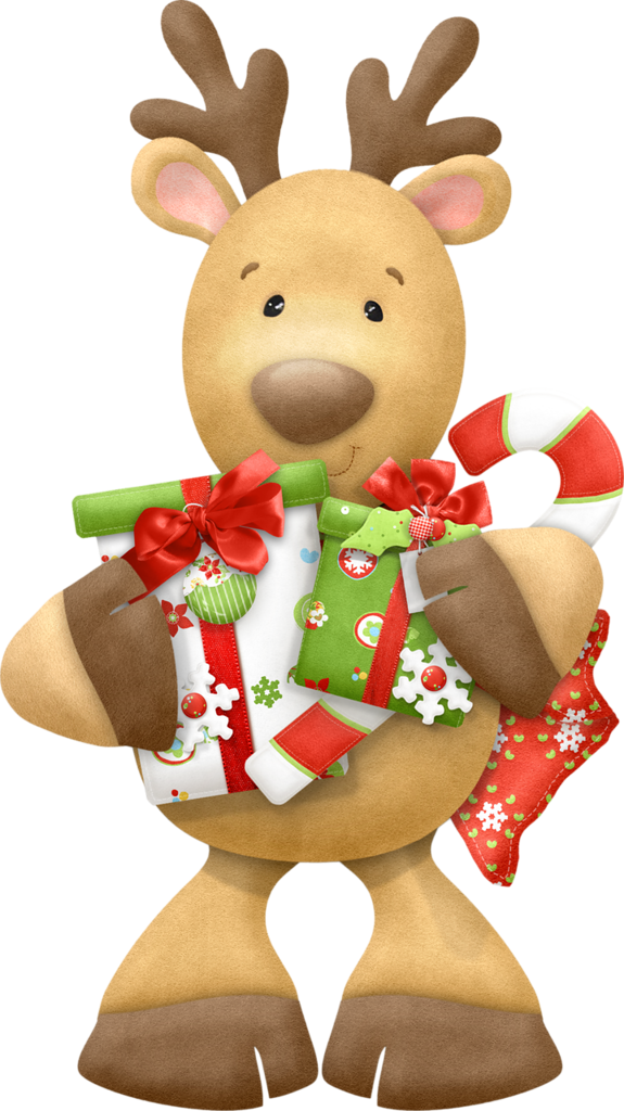 Christmas Reindeerwith Gifts PNG