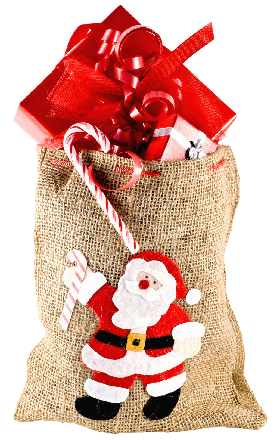 Christmas Santa Sackwith Giftsand Candy Cane.png PNG