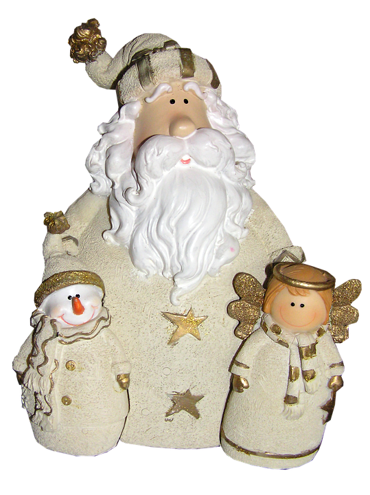 Christmas Santa Snowman Angel Figurines PNG