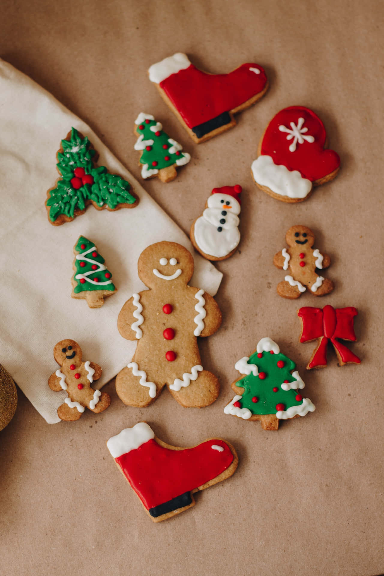 Adorable Holiday Cookies Christmas Scene Background