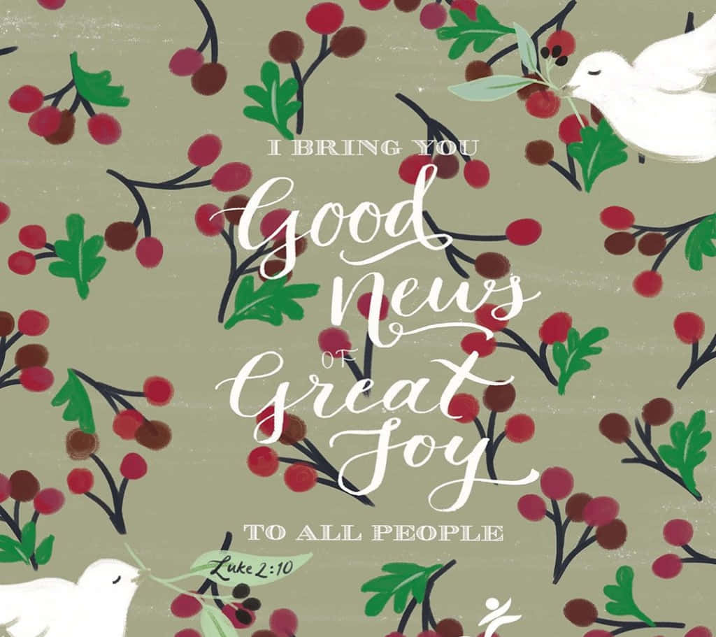 Christmas Scripture Mistletoe Wallpaper