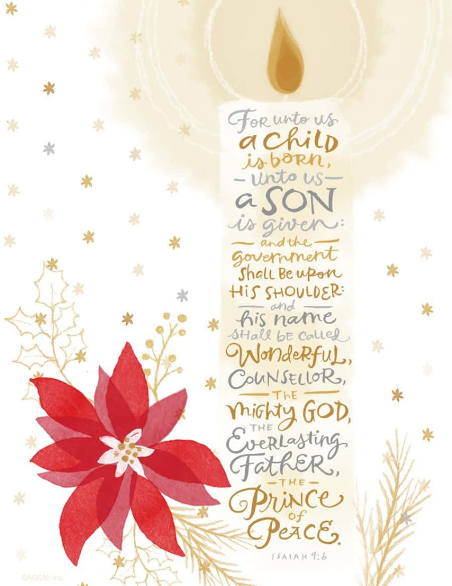 Christmas Scripture Christmas Candle Wallpaper