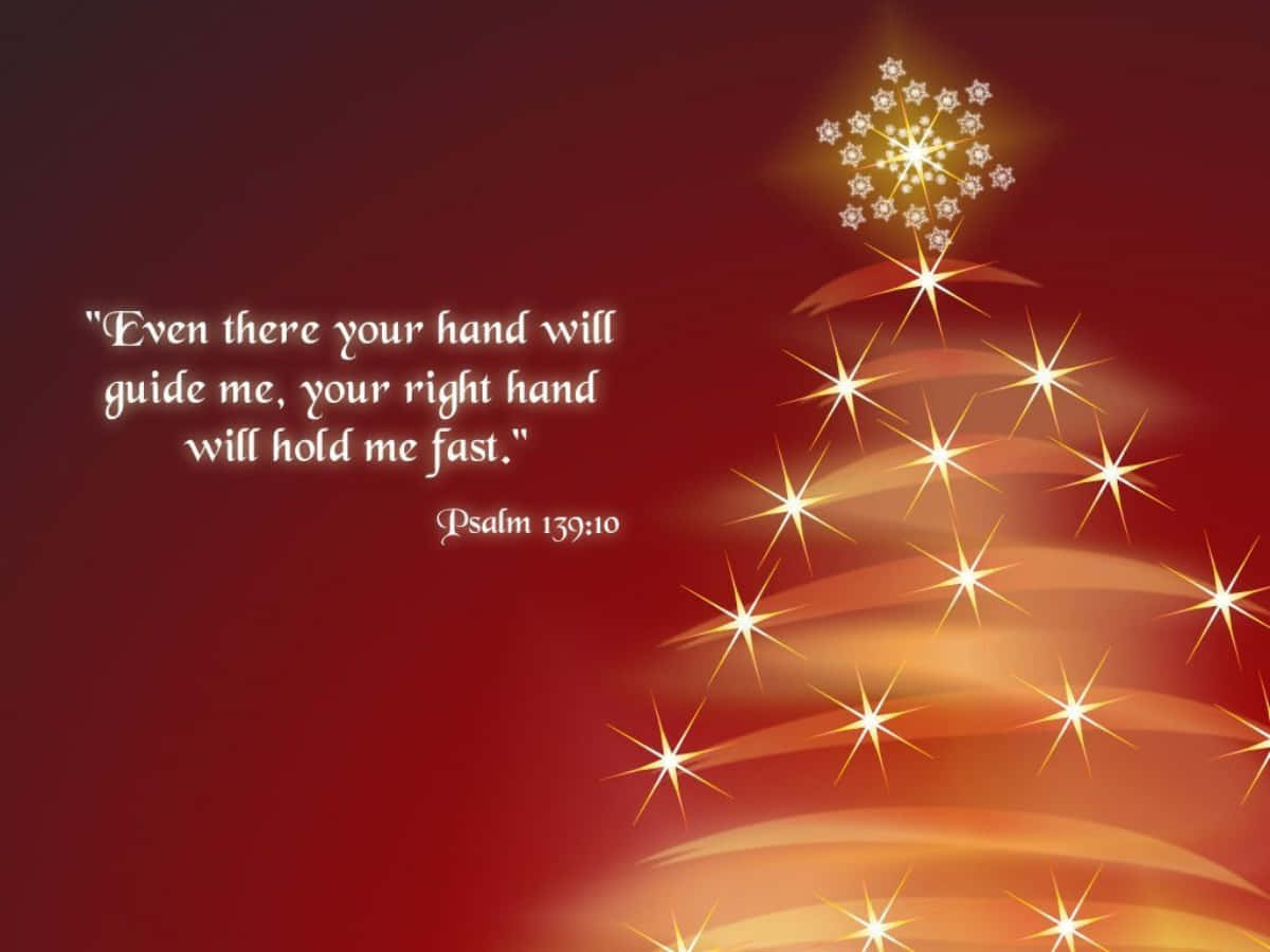 Christmas Scripture Red And Gold Christmas Tree Wallpaper