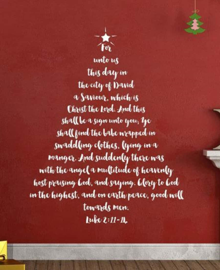 En jule skriftsted, der opmuntrer til kærlighed og fred. Wallpaper