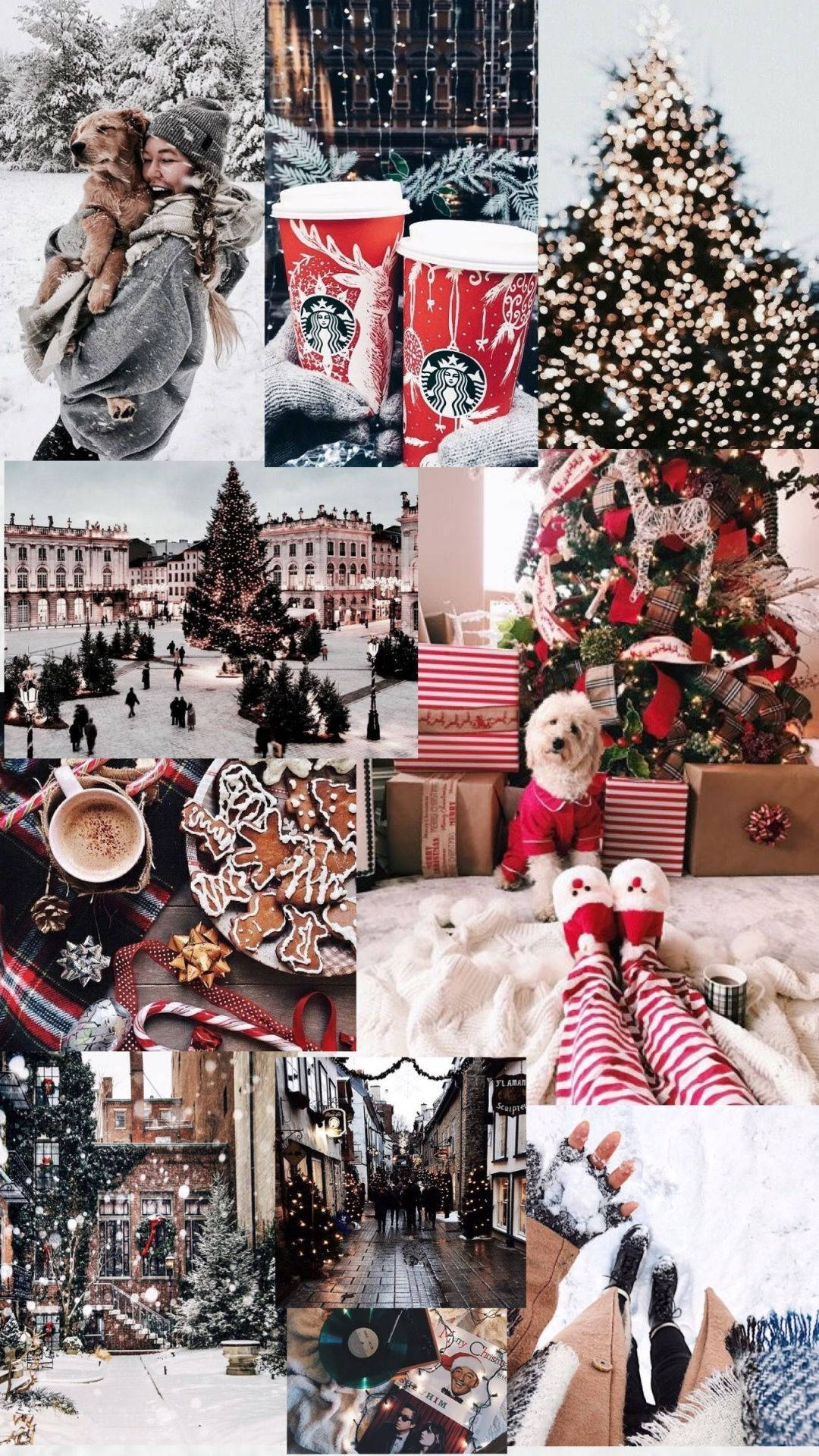 Christmas Season Iphone Aesthetic Collage Background