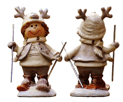 Christmas Skiing Figurines PNG