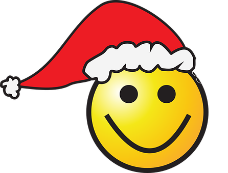 Christmas Smiley Face Santa Hat PNG