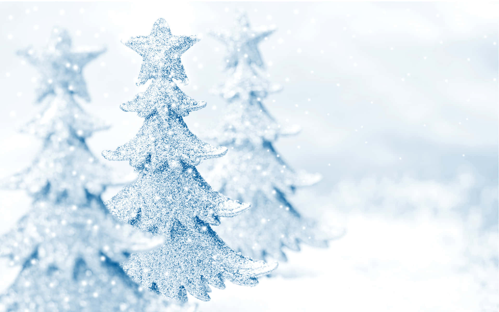 Silver Christmas Tree Snow Background