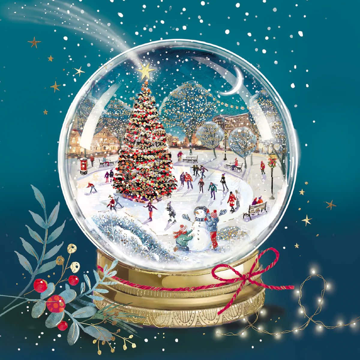 Christmas Snow Globe Magic Wallpaper