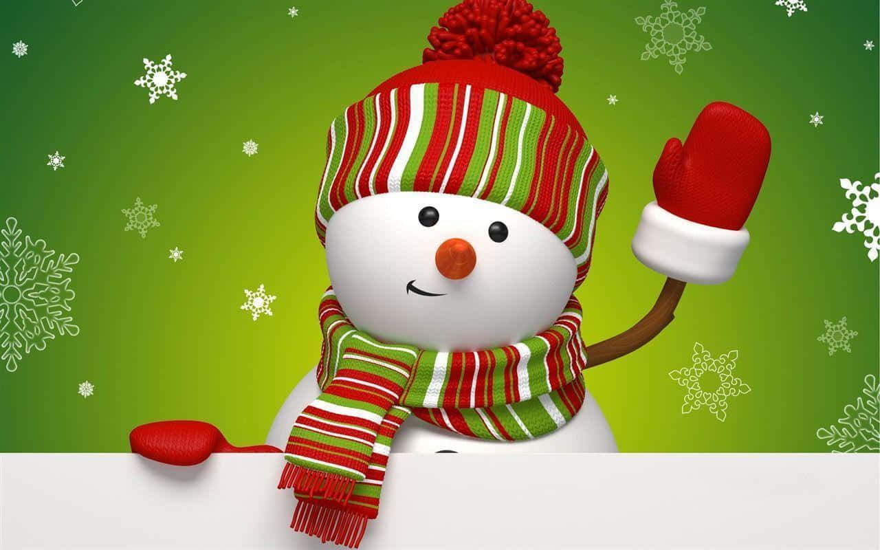 Christmas Snowman Red Scarf Wallpaper