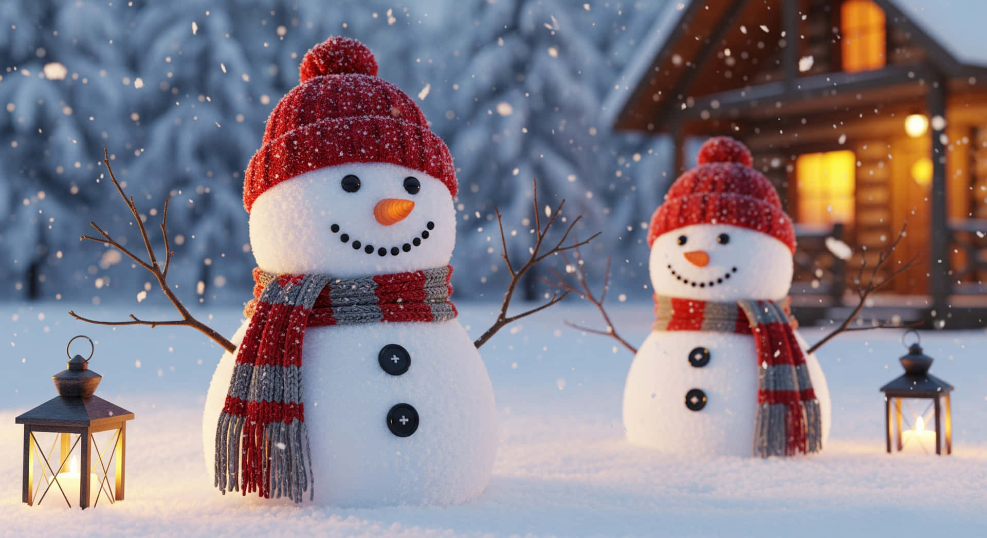 Christmas Snowman's Winter Wonderland Wallpaper