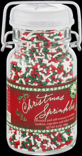 Christmas Sprinklesin Glass Jar PNG