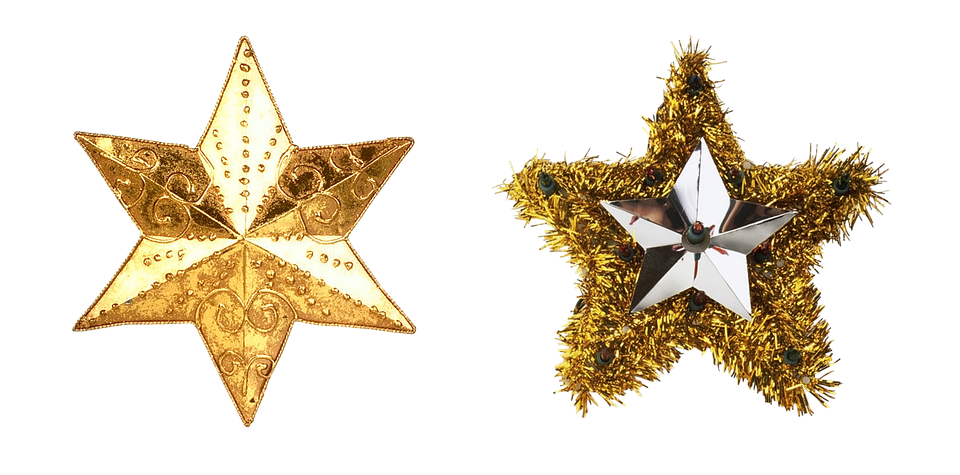 Christmas Star Ornaments Comparison PNG