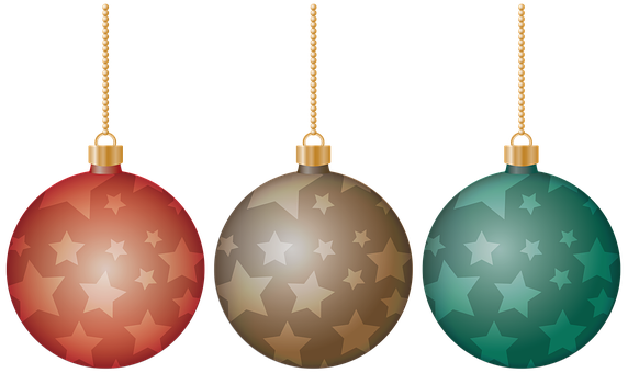 Christmas Star Ornaments Vector PNG