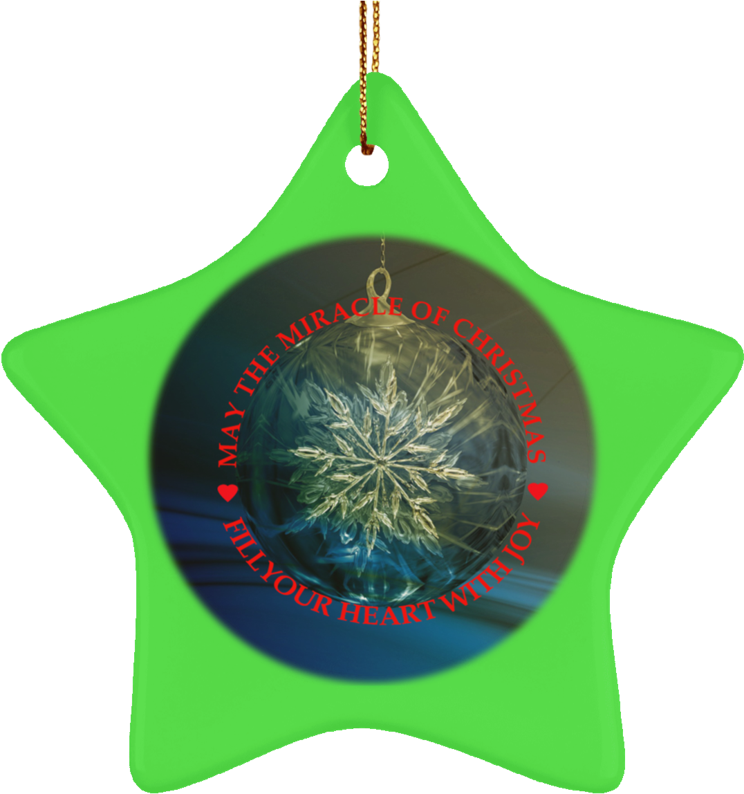 Christmas Star Ornamentwith Snowflakeand Message PNG