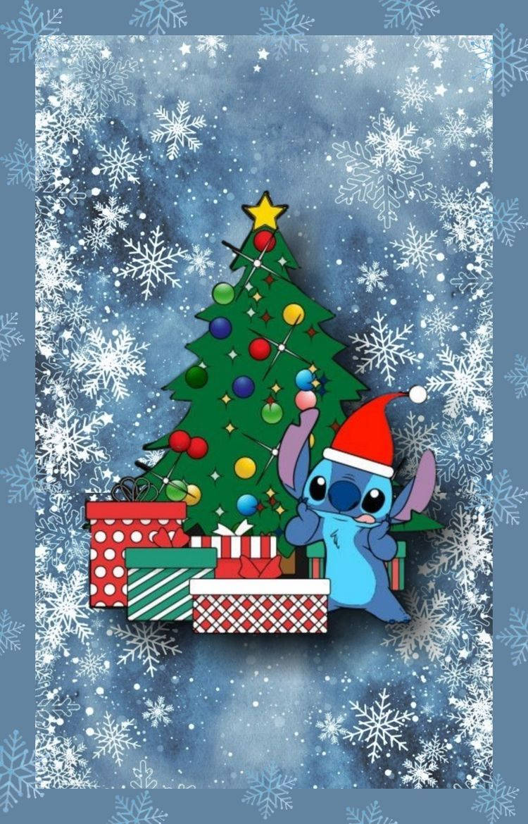 Christmas Stitch With A Christmas Tree Wallpaper