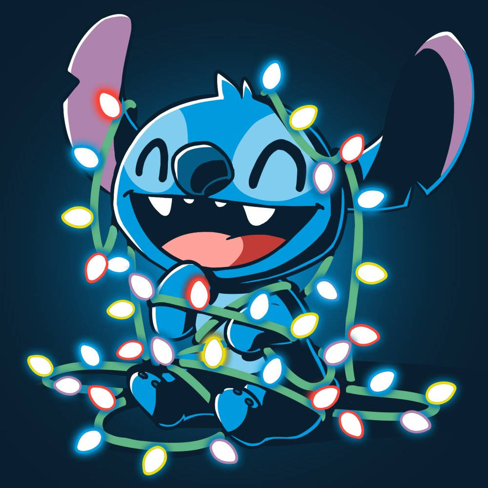 Christmas Stitch With Neon Lights Wallpaper