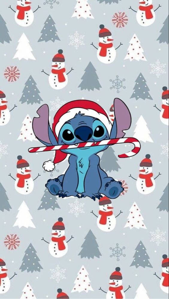 Christmas Stitch With Snowmen Wallpaper