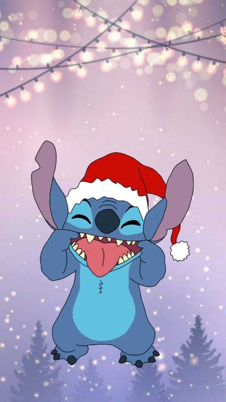 Christmas Stitch With Tongue Out Wallpaper