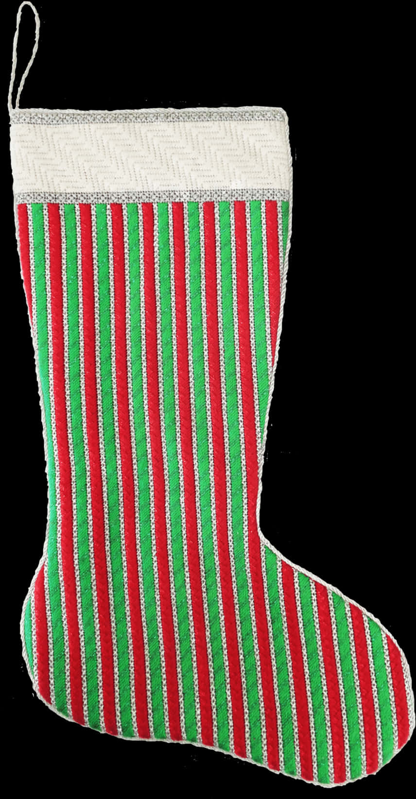 Christmas Stocking Striped Pattern PNG