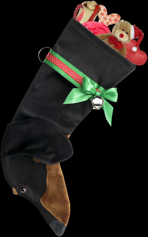 Christmas Stocking Stuffed With Giftsand Toys PNG