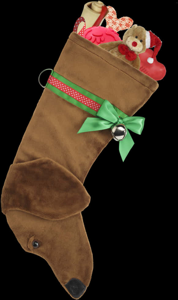 Christmas Stocking Stuffed With Giftsand Toys PNG