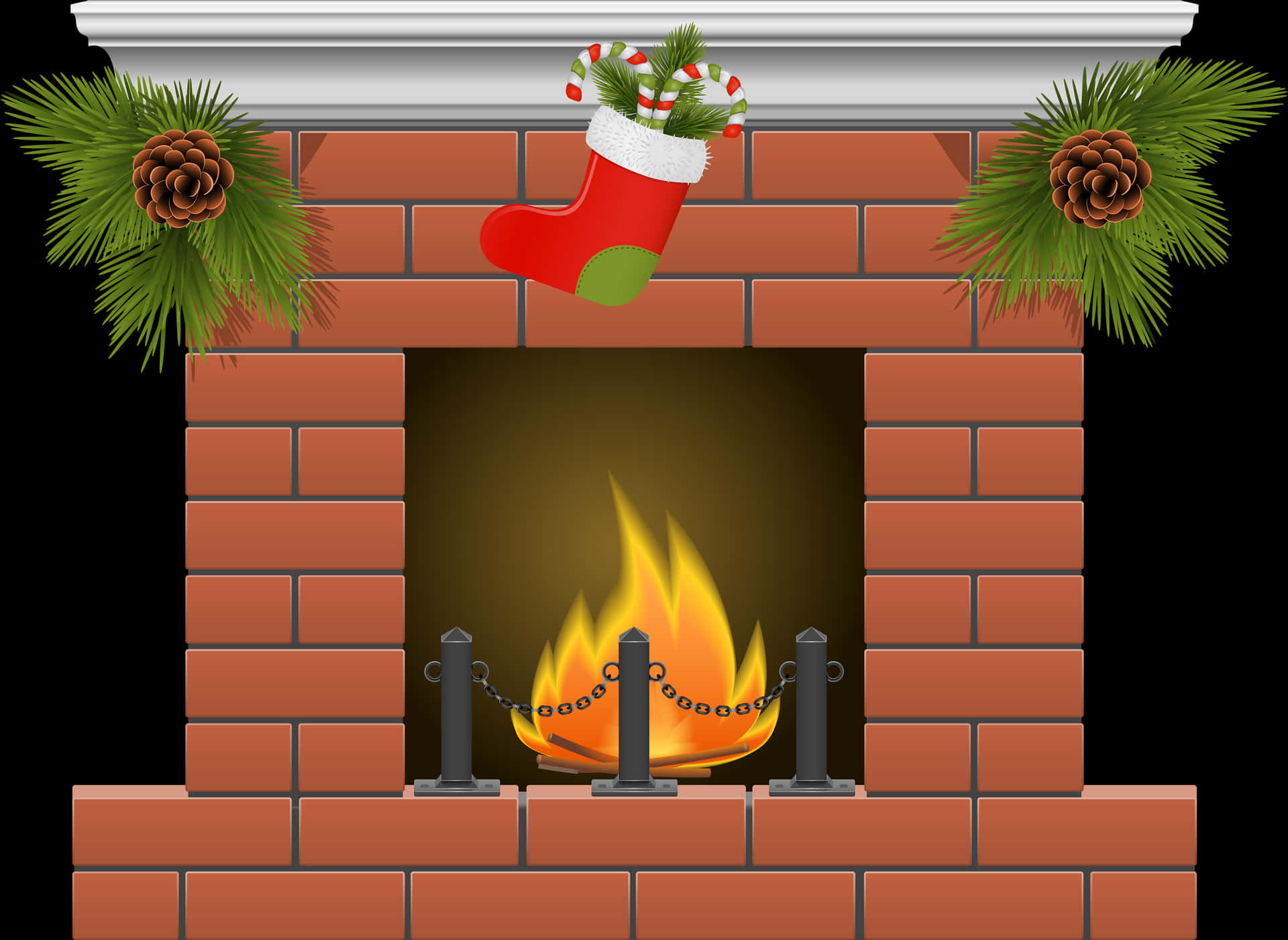 Download Christmas Stockingon Mantel | Wallpapers.com