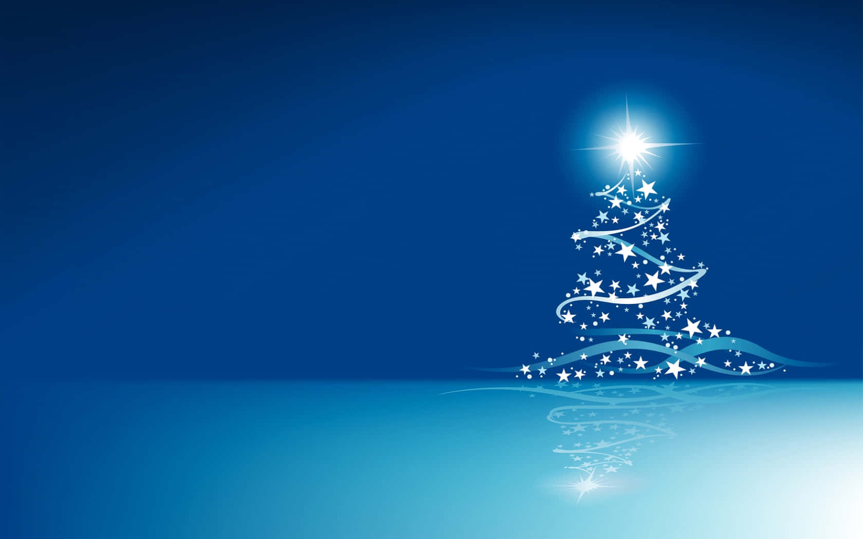 Christmas Tree Of Stars In Blue Christmas Theme Background