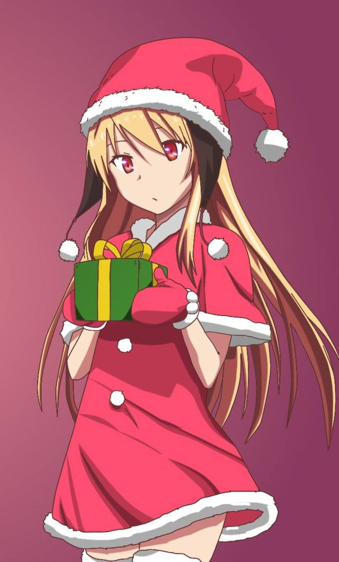 Christmas Tree Gifts Anime Santa Girl 4K Wallpaper iPhone HD Phone #6150h