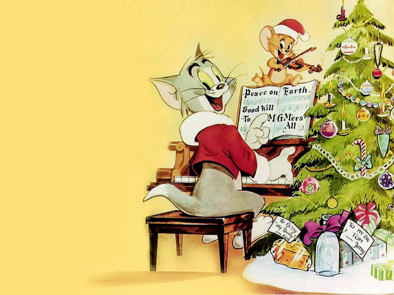 Weihnachtstom Und Jerry Für Das Iphone Wallpaper