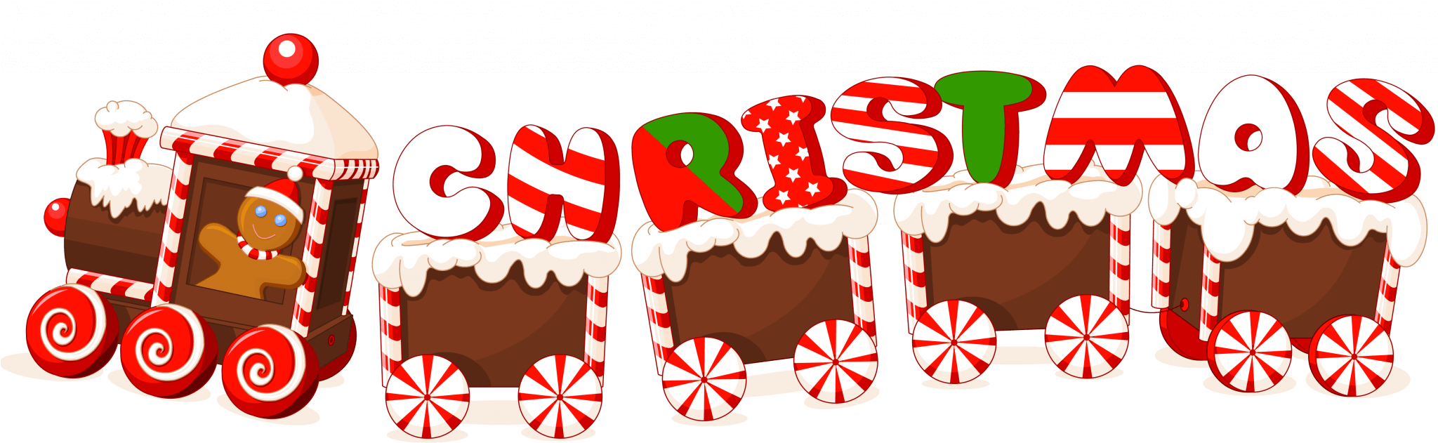 Christmas Train Candy Cane Clip Art PNG