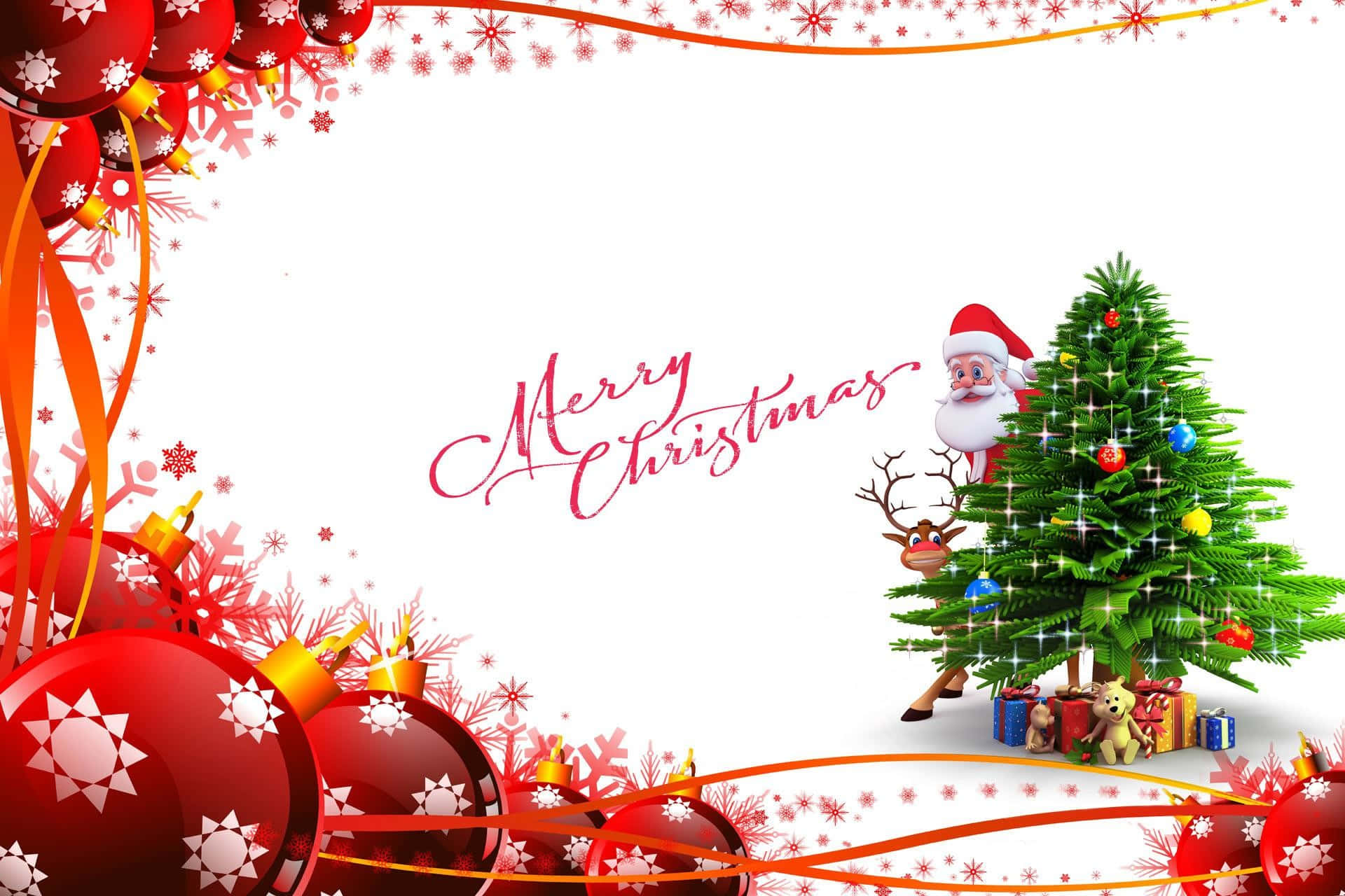 Árbolde Navidad Con Santa Claus Y Decoraciones