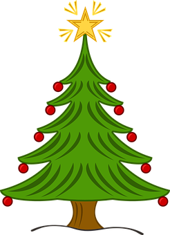 Christmas Tree Cartoon Graphic PNG