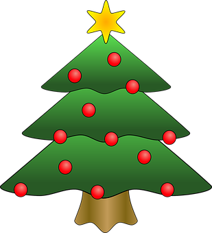 Christmas Tree Cartoon Illustration PNG