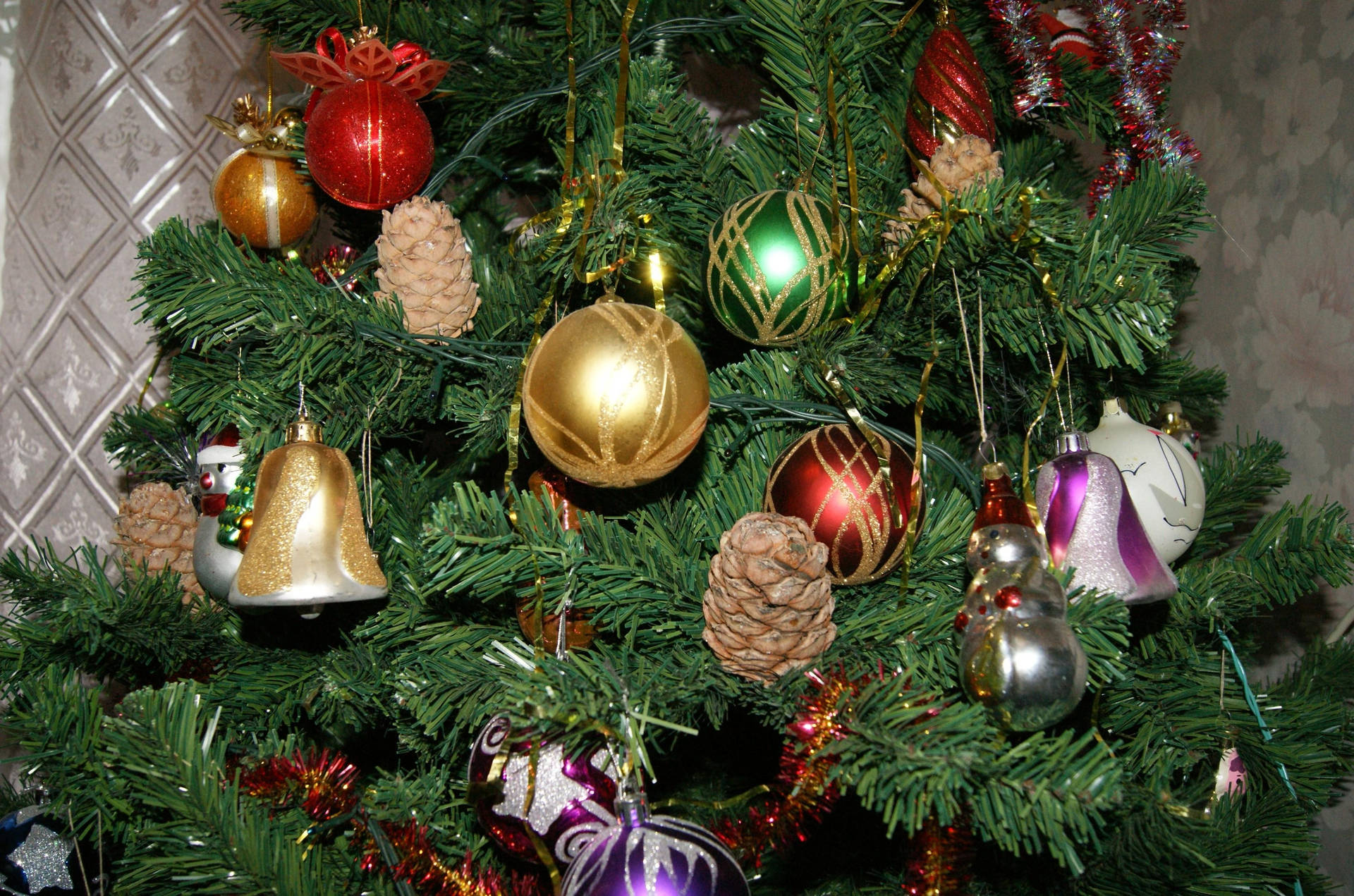 Christmas Tree Colorful Bells And Balls