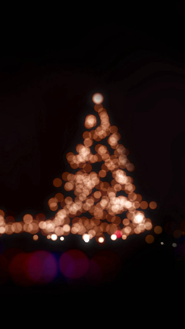 Christmas Tree Lights Iphone Dark Wallpaper