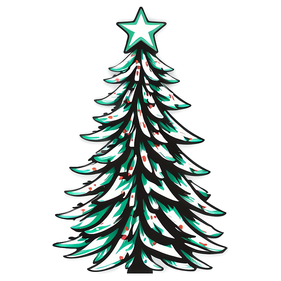 Christmas Tree Outline C PNG