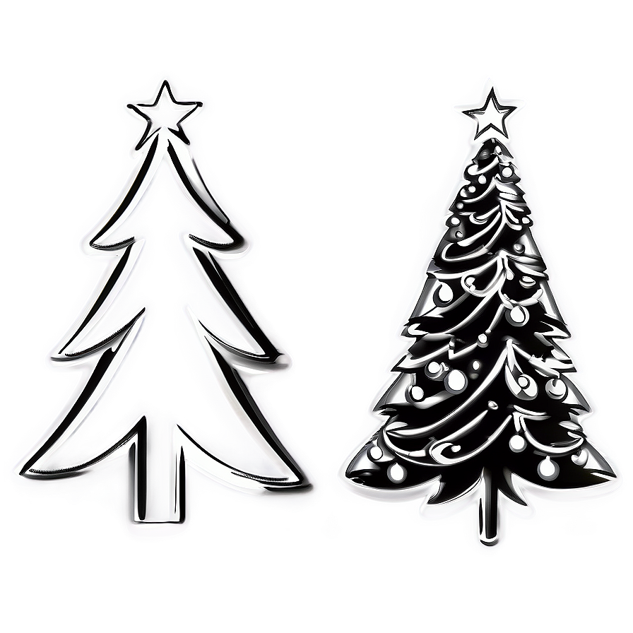 Christmas Tree Outline For Coloring Png Uwq PNG