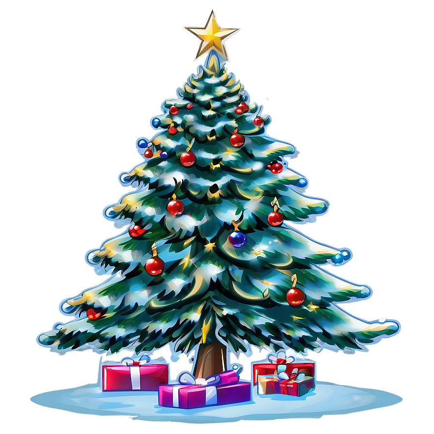 Christmas Tree Outline For Decoration Png Tja PNG