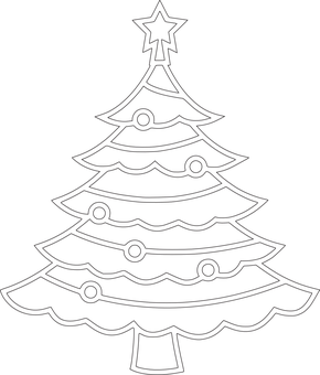 Christmas Tree Outline Graphic PNG