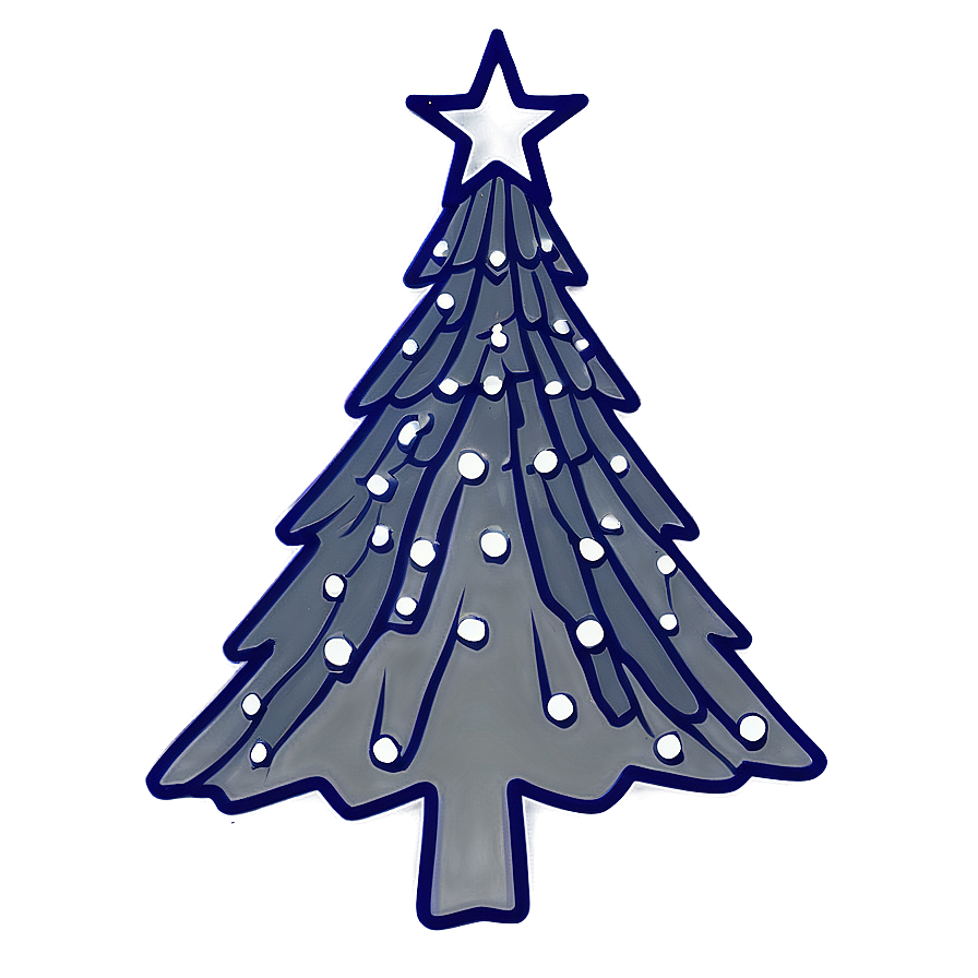 Christmas Tree Outline With Stars Png Nvc PNG