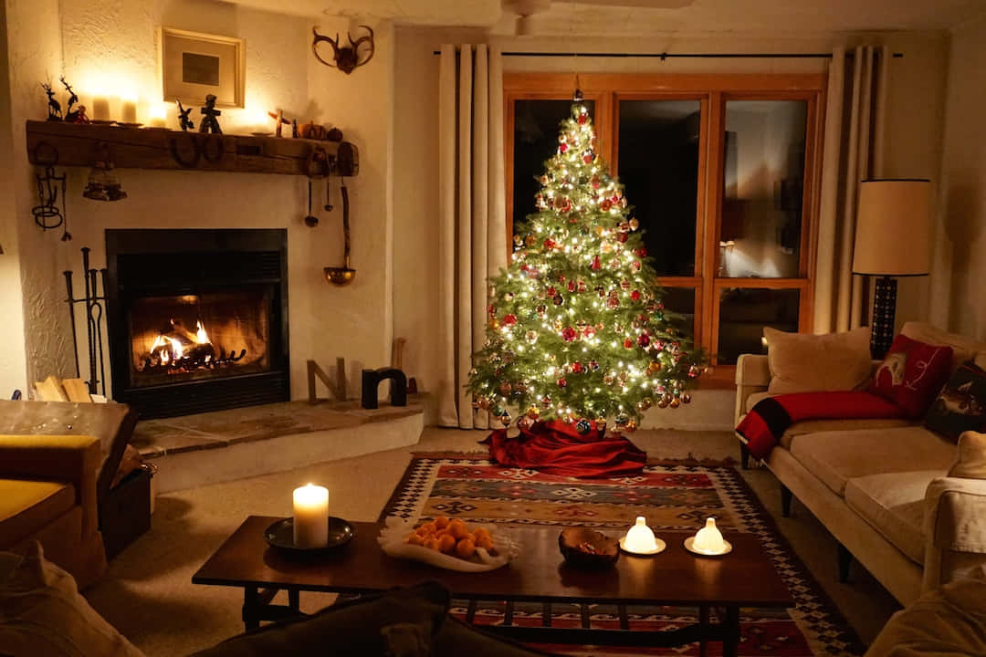 Imagende Un Árbol De Navidad En Interiores