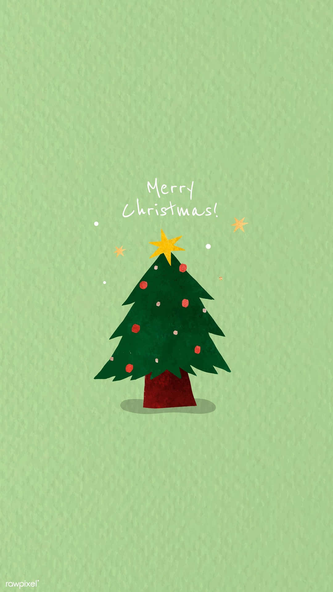 Christmas Tree Simple Aesthetic Cute Christmas Card Wallpaper