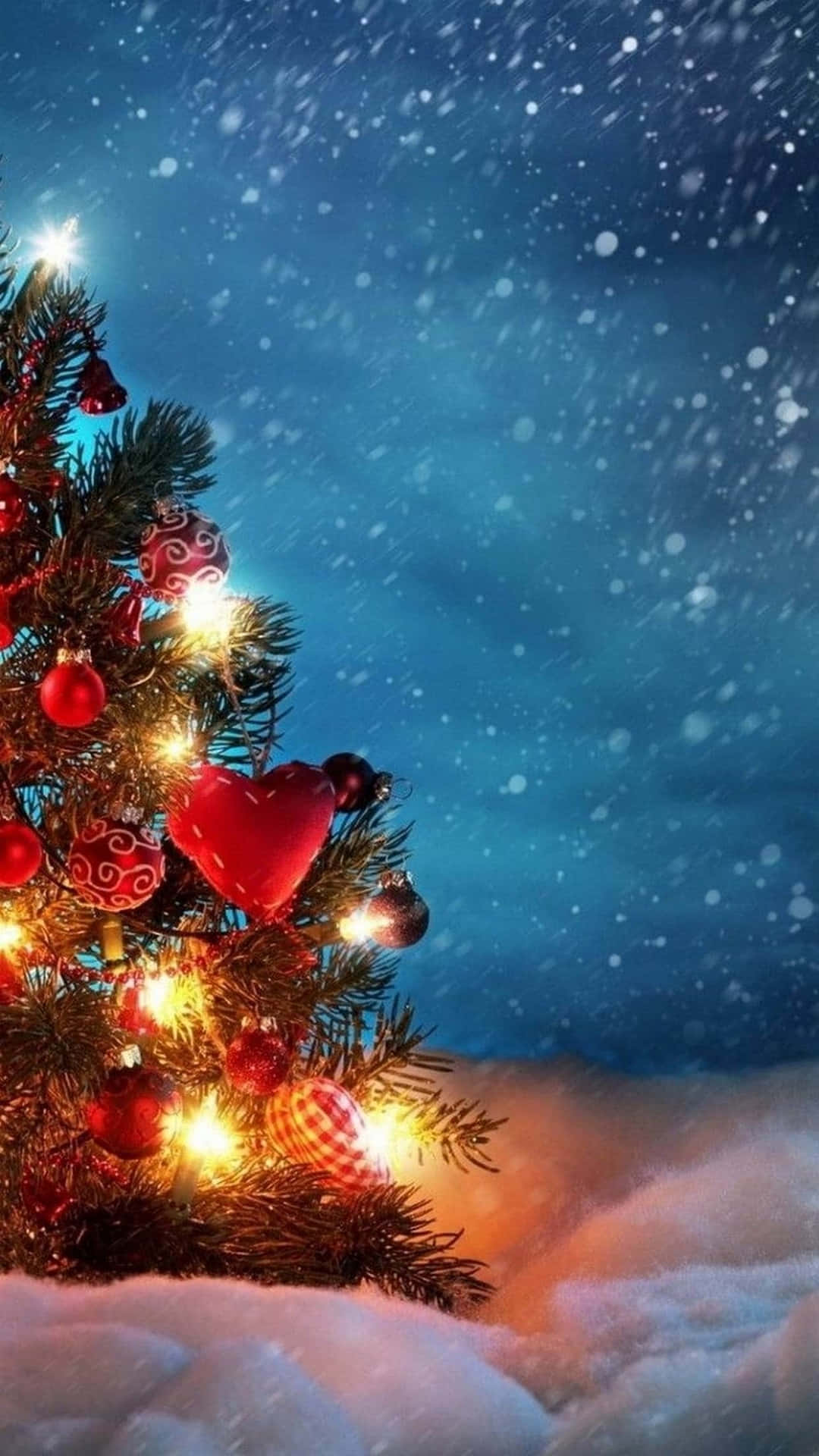 Christmas_ Tree_ Snowfall_i Phone_ Wallpaper Wallpaper