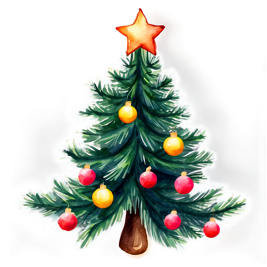 Christmas Tree Watercolor Transparent Png Gih PNG