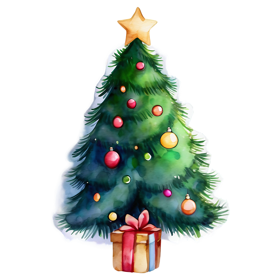 Christmas Tree Watercolor Transparent Png Rpq31 PNG